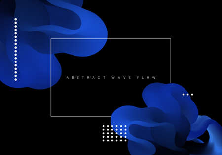 Abstract vector background Flowing blue liquid shapes Design templateのイラスト素材