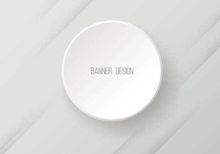 Vector round paper banner with shadow Vectorのイラスト素材