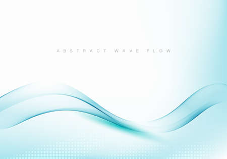 Abstract shiny color blue wave design element on white background.のイラスト素材