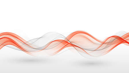 Abstract background, gray and red wavy lines for brochure, website, flyer design.のイラスト素材