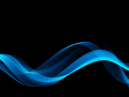 Abstract blue waves on black background.Technology background.Vector