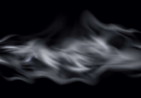 Fog, smoke, steam, isolated transparent effect. White vector cloudy, fog or smog background. Vectorのイラスト素材