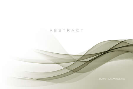Green wave on a white background. Abstract transparent background waves.のイラスト素材