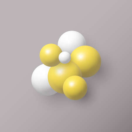 Abstract background with dynamic 3d spheres. Balloons vector illustration. Modern trendy banner or poster designのイラスト素材