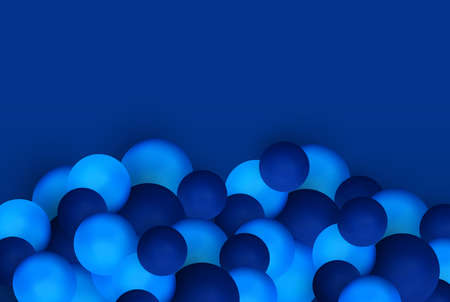 Abstract background with dynamic 3d spheres. Balloons vector illustration. Modern trendy banner or poster designのイラスト素材