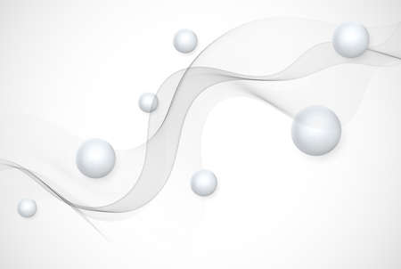 Abstract gray wavy background Wave gray flow elementのイラスト素材