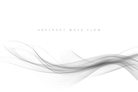 Swoosh wave flow background. Soft smoke pattern abstract smooth gray modern soft layout. Vector illustrationのイラスト素材