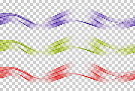 Smooth wave flow. Color wave. Set of abstract vector design elements.のイラスト素材