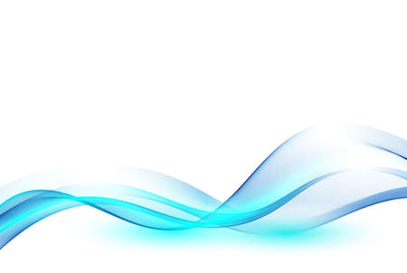 Smooth abstract blue wave border with shadow. Modern abstract background of wavy lines. Vector illustrationのイラスト素材