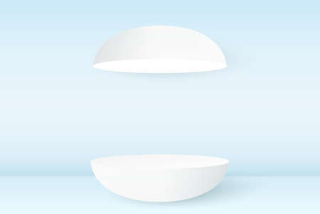 3d vector realistic white circle podium. Empty stage. Design podium for presentations.のイラスト素材
