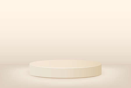 Abstract vector scene with oval shaped pedestal. Round stage with free space to place an object, product or text.のイラスト素材