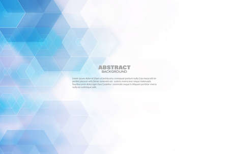 Abstract vector geometric technology background. Blue hexagons.