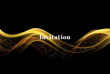 Abstract shiny golden wave design element.Transparent shiny wave background.のイラスト素材