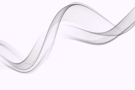 Abstract vector gray wavy background.Transparent gray wave flow.のイラスト素材