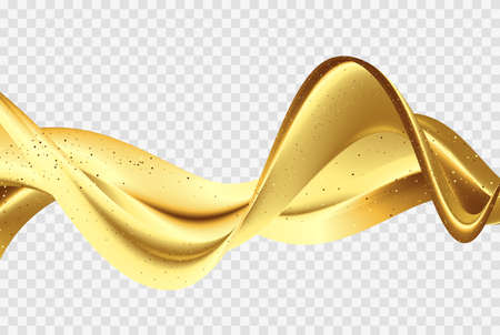 Luxury vector background with shiny golden lines elements, cover design. Abstract golden wave flow.のイラスト素材