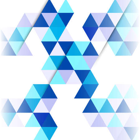 Abstract geometric background of blue triangles. design template