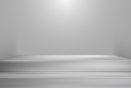 3D gray scene background product. Podium gray background vector render. Product display stand.のイラスト素材