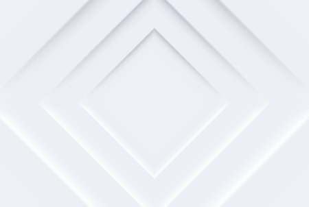 Abstract square modern wallpaper design. White futuristic square background in neomorphism style. Geometric empty pattern.のイラスト素材