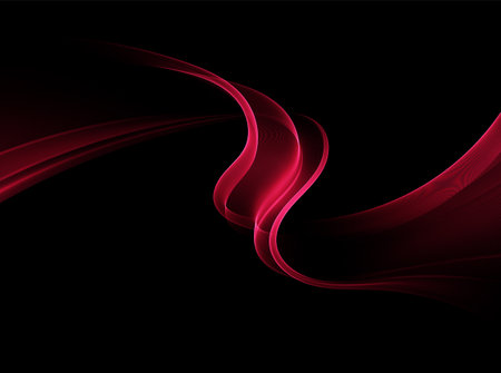 Bright wavy abstract wave on a black background. Wave design.のイラスト素材