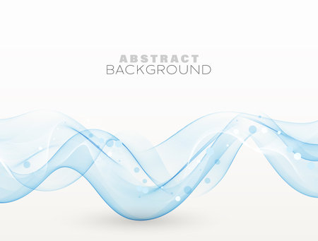 Wave with shadow. Abstract blue lines on a white background. Curved wavy line, smooth stripe. Design element.のイラスト素材
