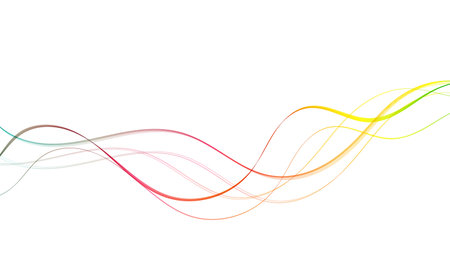 Colored lines in the form of a wave. Design elementのイラスト素材