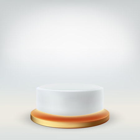 White gold podium isolated on white background.Vector illustration for sales and marketing promotion.のイラスト素材