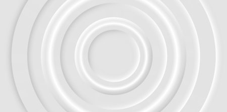 Background with white and gray color circles, layout vector design for presentation, flyer, poster, banner. Geometric illustration in force neomorphism.のイラスト素材