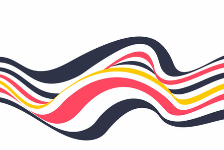 Abstract wave background, colored wavy stripes or lines design. Optical art.のイラスト素材