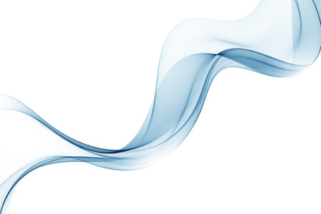 Transparent smoky blue lines, abstract design element, background.のイラスト素材