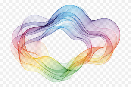 Abstract vortex energy circle. Rainbow wave color design element, frameのイラスト素材