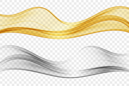 Golden and silver wave. Abstract vector wave stream.のイラスト素材