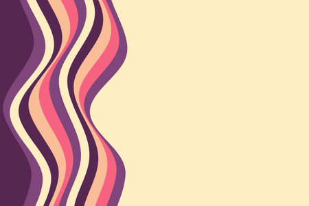 Wavy vector abstract background, lines in retro style, vintage poster.のイラスト素材