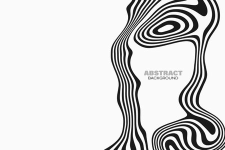 Optical art. Abstract wave background design black and white.のイラスト素材