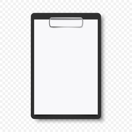 Black clipboard with blank white sheetのイラスト素材