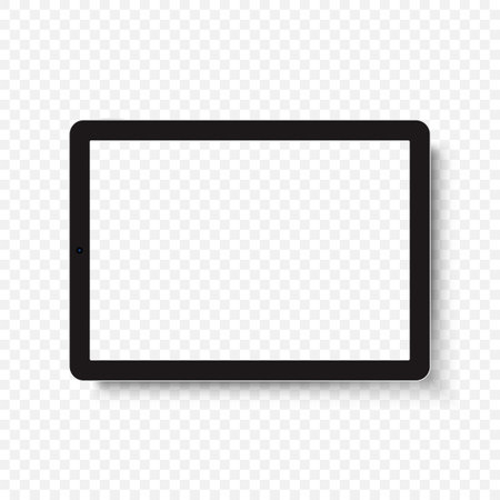 Mockup of black portable tablet with blank screen.のイラスト素材