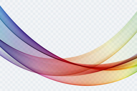 Abstract wave of colored flowing lines, transparent wave, design element.のイラスト素材