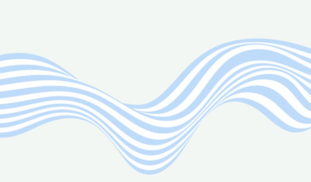 Abstract wave background, blue and white wavy stripes or lines design. Optical art.のイラスト素材