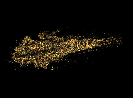 Gold colored particles,abstract shape element for design. Gold glitters.のイラスト素材