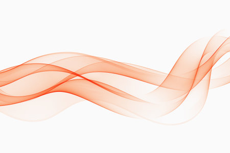 Abstract flow of smooth lines of peach color. Transparent wavy element.のイラスト素材