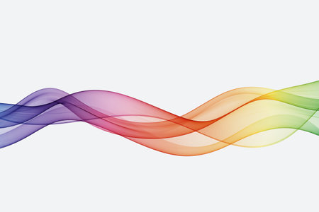 Wavy background design element. Abstract wave of rainbow colorsのイラスト素材