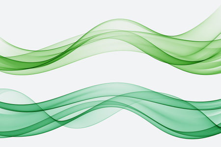 Green wave lines flow, vector abstract design elementのイラスト素材