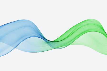 Abstract design element, blue-green wave, flow of curved linesのイラスト素材
