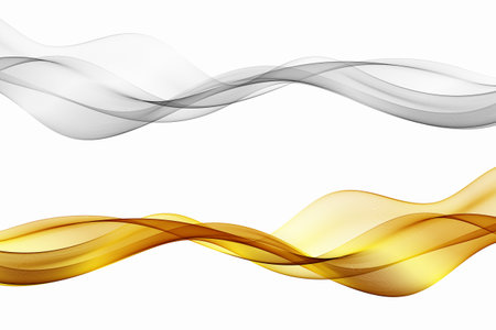 Gold and silver wave. Abstract wavy flow of curved linesのイラスト素材
