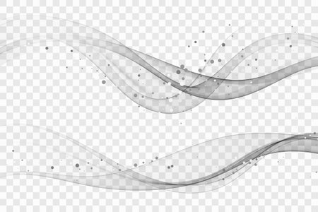Two gray waves of curve flow, background wave.のイラスト素材