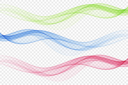 Wavy design element, abstract wave set.のイラスト素材