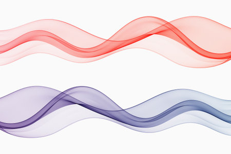 Transparent waves, smoky wave, abstract wave flow, design element.のイラスト素材