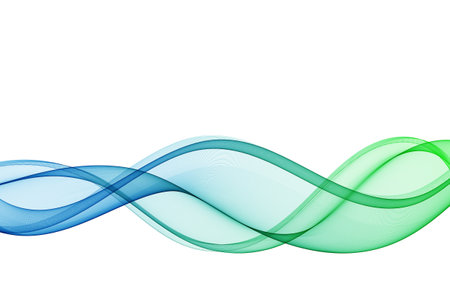 Blue and green transparent wave flow.のイラスト素材