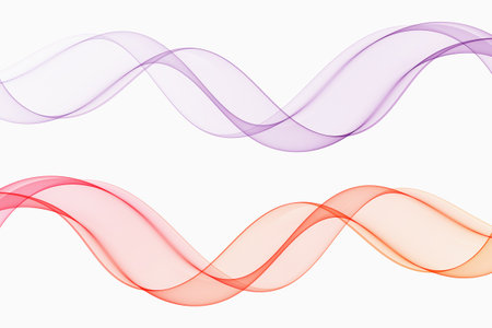 Collection of wavy shapes, transparent design element. Wave backgroundのイラスト素材