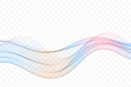 Transparent smoky wave flow, abstract wave background, design element.のイラスト素材