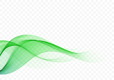 Abstract design element, a stream of translucent green wave.のイラスト素材